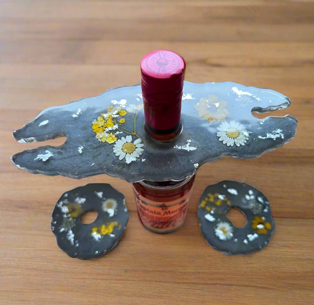 Wine Bottle Topper w/2 coasters