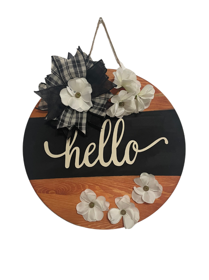 Door Sign - Medium Wood Circle