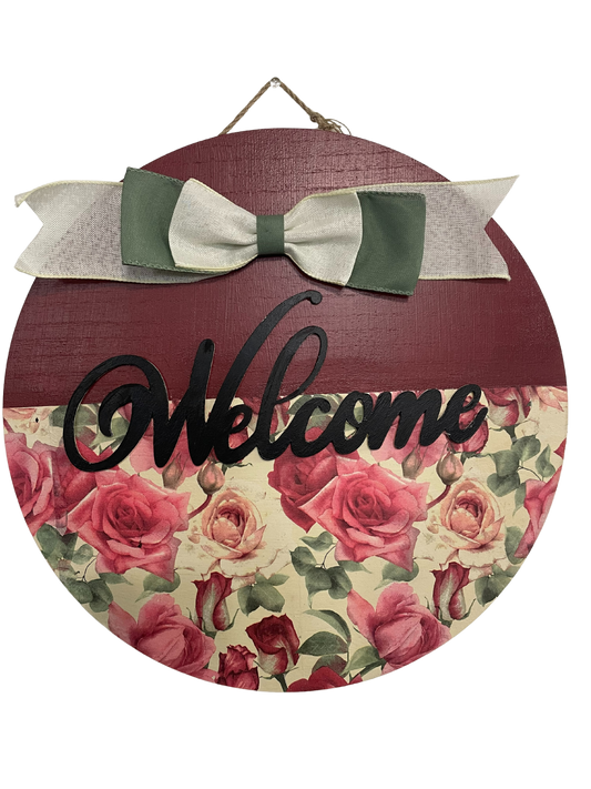 Door Sign - Medium Wood Circle