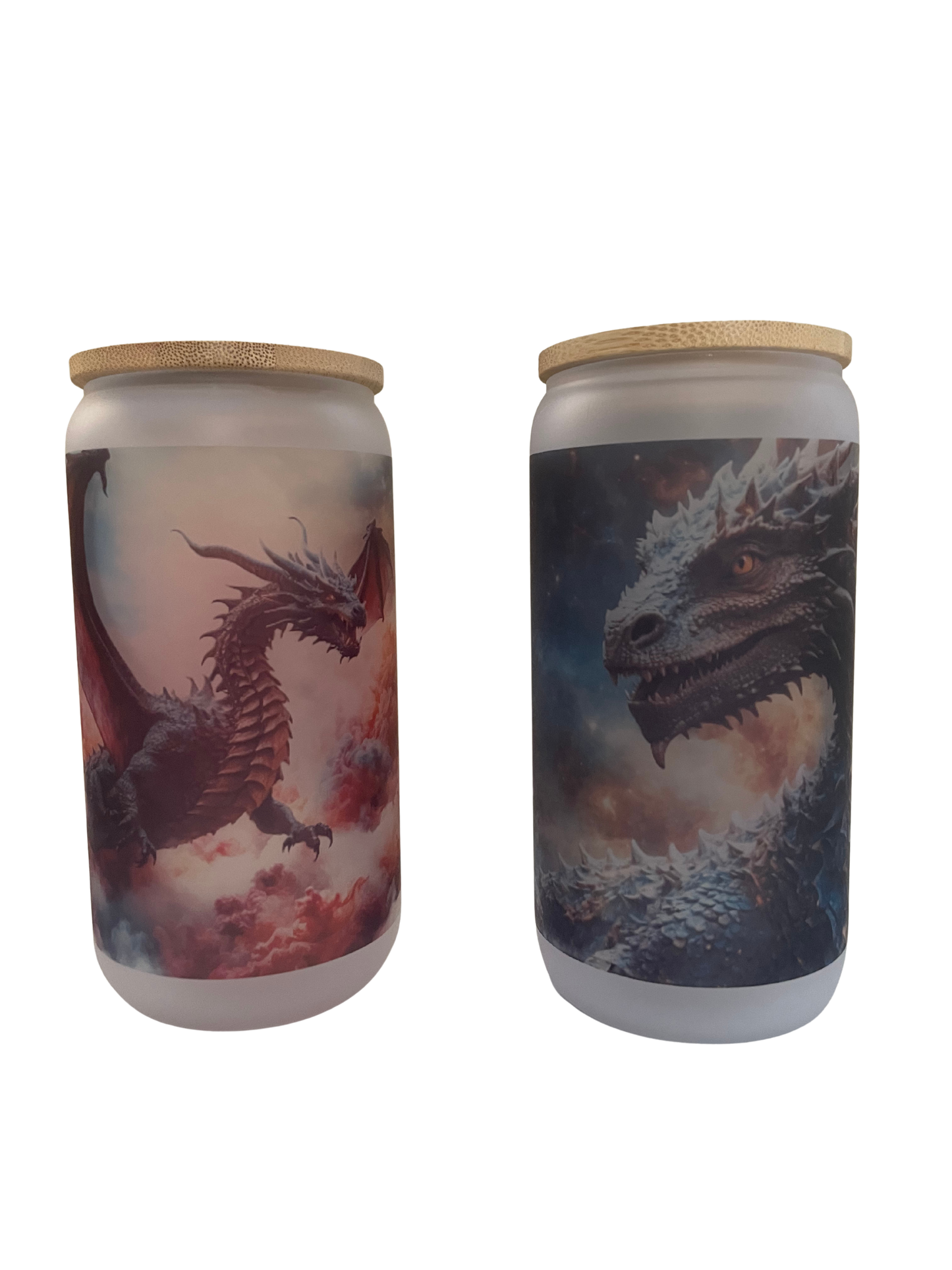 Frosted Beer Glass w/design