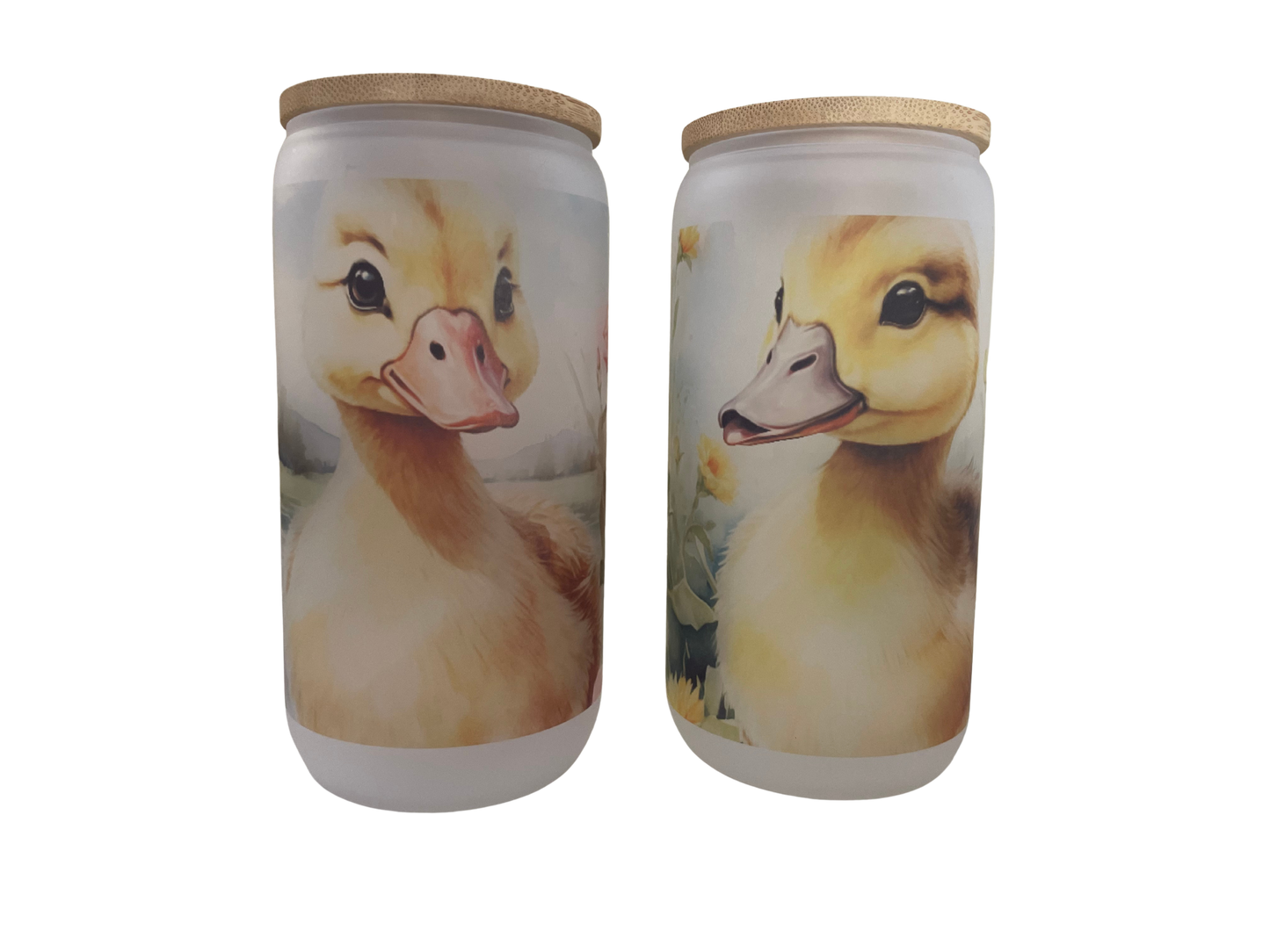 Frosted Beer Glass w/design
