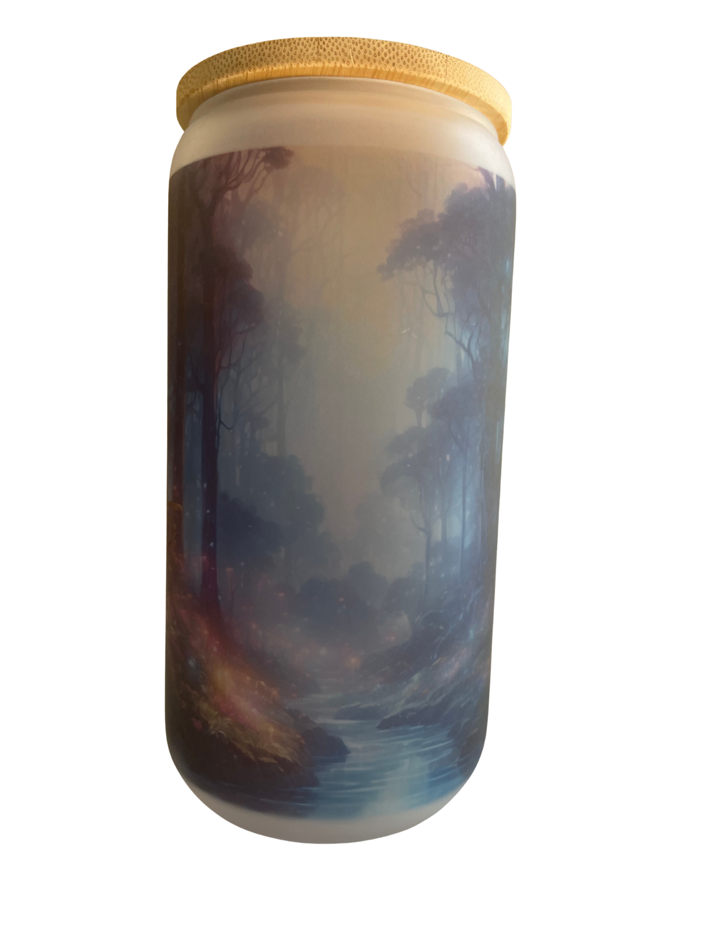 Frosted Beer Glass w/design