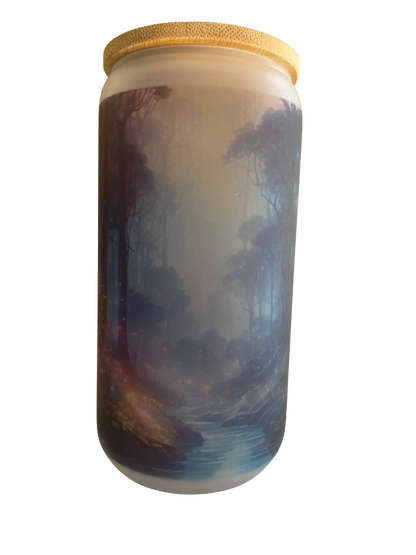 Frosted Beer Glass w/design