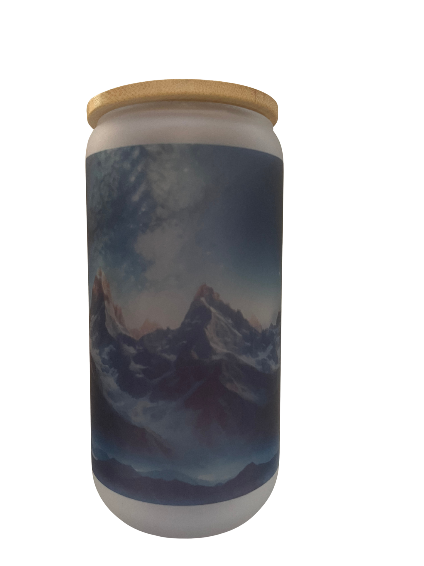 Frosted Beer Glass w/design