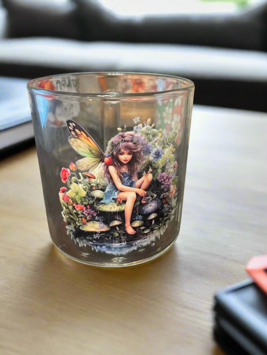 Glass Coffee Mug w/design